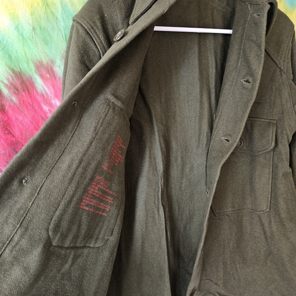 Men's 50's Vintage Olive Green Wool Field Jacket Size M - Picture 6 of 8